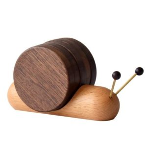 sous-verres en bois escargot
