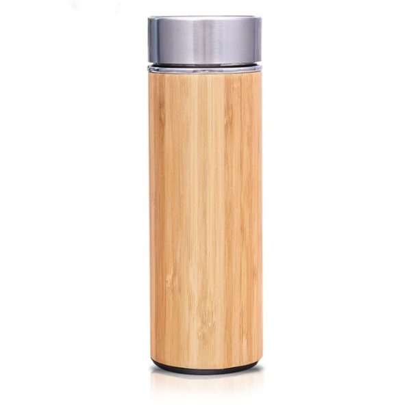 thermos en bambou naturel minimaliste